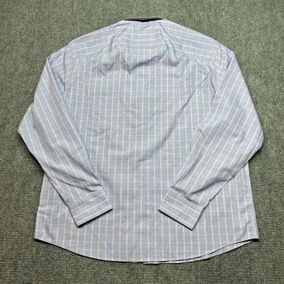 UNTUCKit Colmillos WF Shirt Mens 2XL Reg Fit Blue Pink Long Sleeve Button Up New - Picture 8 of 13
